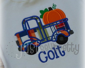 Little Pumpkin Truck Embroidery Applique Design