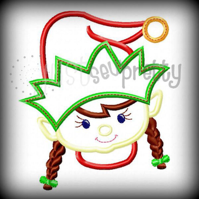 Girl Elf Face Embroidery Applique Design Etsy