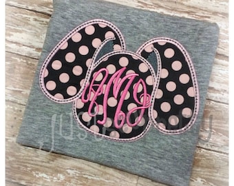 Bunny Face Monogram Easter Embroidery Applique Design