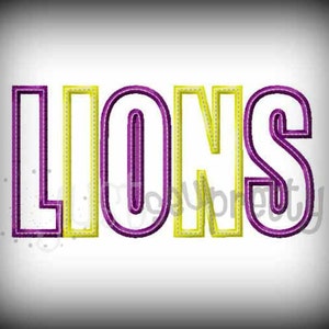 Lions Word Embroidery Applique Design