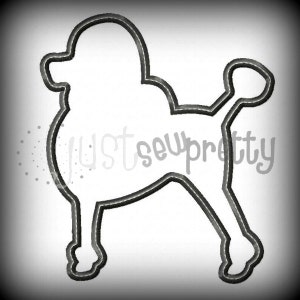 Poodle Silhouette Embroidery Applique Design