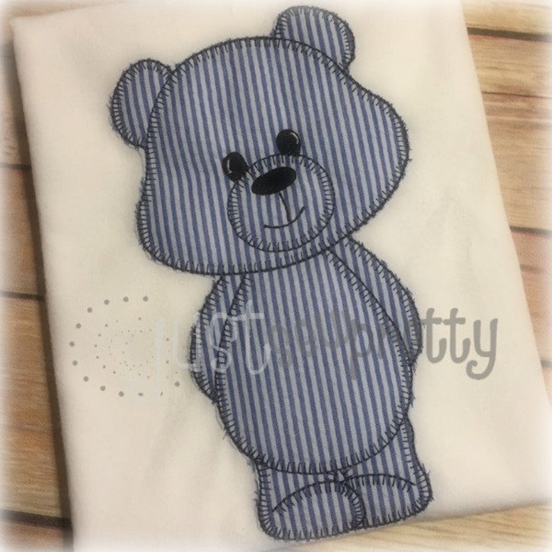 Vintage Blanket Boy Teddy Bear Applique Embroidery Design image 1