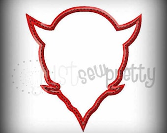 Devils Head Silhouette Embroidery Applique Design
