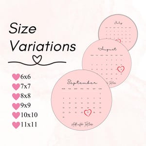 Editable Burn Away Cake Topper Calendar Template, Custom Round Сake ...