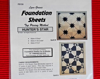 Lynn Graves Foundation Sheets Hunters Star 10 Inch Finished Blocks Quilt Pattern