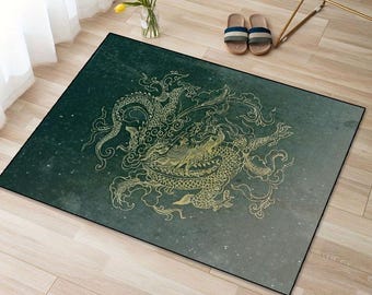 Japanese Dragon Rug: Japan Culture Art Carpet