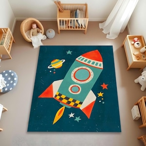 Weltraum-Thema, Babyzimmerteppich, Kinderzimmer-Teppich, Kinderzimmer-Teppich, Weicher Teppich, Kinderzimmer-Dekor, Kinderspielmatte, Geschenke für Kinder