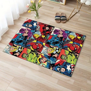 Captain America Shield Rug, Childrens Room Rug, Rug for Kids Room,Home Rug, Themed Rug, Popular Rug, Fantastic Rug, Movie Rugs, Captain Rug
