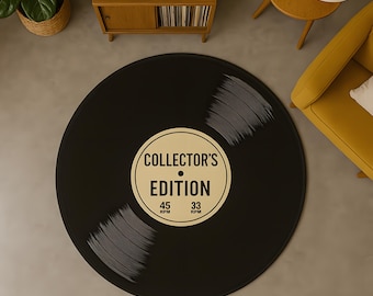 Vinyl Record Rug: Printed Round Carpet, Music Lover Gift, Cd Rug Gifts For Music Lovers, Gifts for Singer