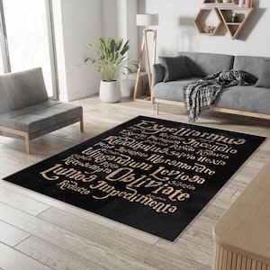 Tappeto con motivo Wizard, motivo Wizard Map, tappeto per cameretta ragazzi, tappeto per soggiorno, tappeto popolare, tappeto per cameretta bambini, regalo per lui, regalo per lei, regalo per bambini