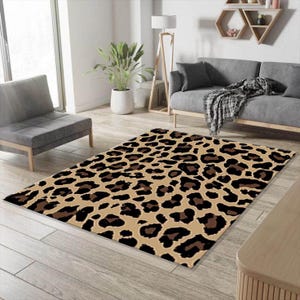 Leopard Print Rug: Anti-Slip Animal Pattern Home Decor
