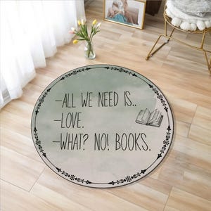 Gifts For Book Lovers, Area Rug, Literary Home Decor, Fun Floor Mat, Reading Corner Carpet, Custom Size Rug, Book Lover Gift