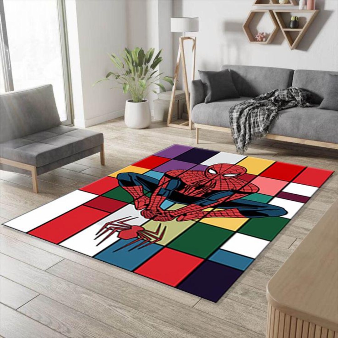 Spiderman Rug: Modern Kids Room Carpet, Kids Room Decor, Spider Man ...