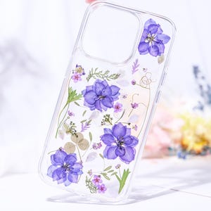 Telefoonhoesje met geperste bloem, iPhone-hoesje en Samsung Galaxy-hoesje