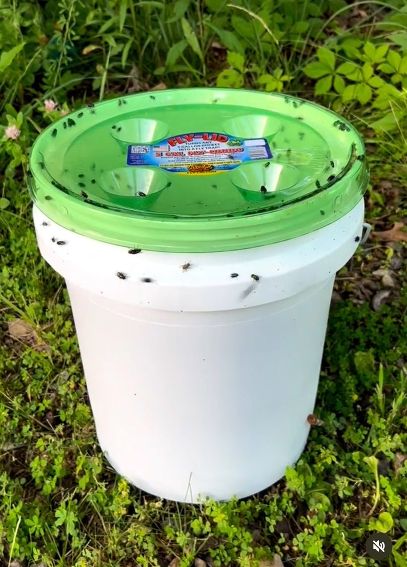 5 Gallon Bucket Fly Lid, Pest Control, Fly Control, Fly Trap, Eco