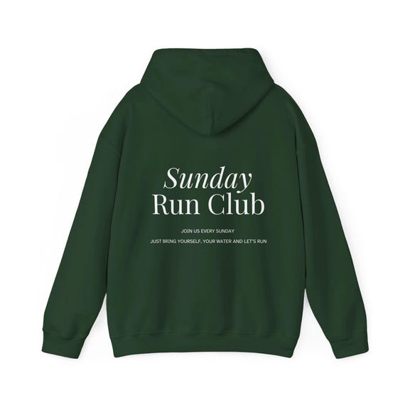 Sunday Run Club Hoodie Sports Hoodie Graphic Workout Hoodie Positive Hoodie Pinterest Hoodietumblraesthetic Vsco Hoodie Words on Back Hoodie Etsy