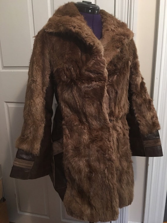 Vintage fur and leather coat