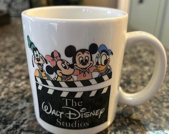 Vintage Walt Disney Studios Mickey Mouse & Friends White Ceramic Mug | 12 Oz.