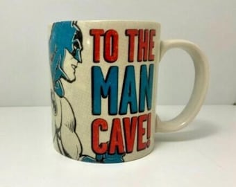 Vintage Hallmark D.C. Comics Batman Coffee Mug “To The Man Cave” Ceramic Mug |  12 Oz - Father’s Day Gift