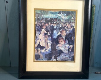 Framed Black Art Print - Bal du Moulin de La Galette, 1876. Renoir