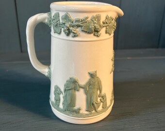 Vintage Wedgewood Pitcher/Creamer | Cream Colored Glaze with Green Celadon - Jasperware