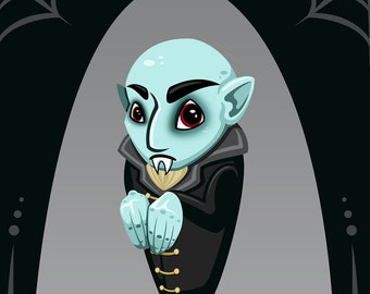 Nosferatu Print - Vampire Illustration - Halloween Art