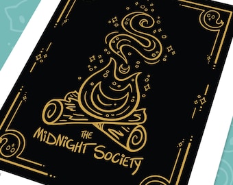 Midnight Society Print - Campfiire Illustration - 90s
