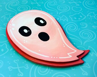 Pink Ghost Painting - Halloween Art