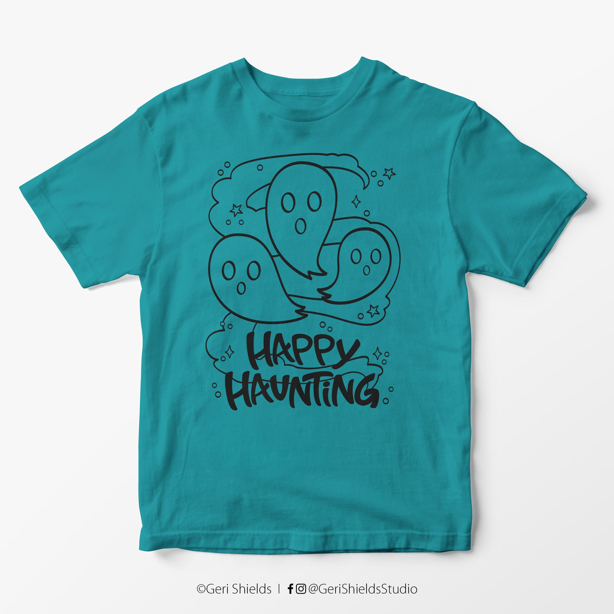 Happy Haunting Tshirt Ghost Tshirt Unisex Tee Etsy UK