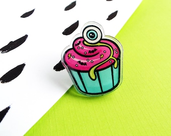 Halloween Cupcake Acrylic Pin - Lapel Pin