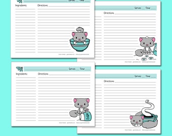 Cat Recipe Cards