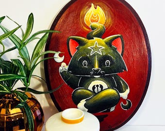 Catphomet Painting - Cat Painting - Cat Art - Spooky