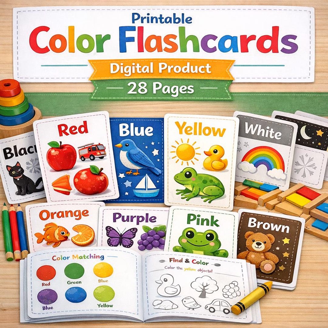 Printable Color Flashcards for Toddlers & Preschool | 28 Educational ...