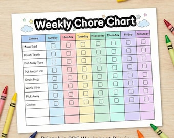 Leere Aufgabenliste & Tagesablaufplaner für Kinder | Druckbare Verantwortlichkeits-, Belohnungs- und Verhaltensdiagramme für Kinder | Wöchentliche und monatliche PDF-Datei