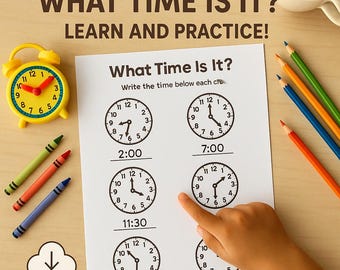 17-seitiges Arbeitsblatt zum Thema Uhrzeit für Kinder | PDF-Übungen zum Uhrzeitlesen | Die Uhr lesen | Unterrichtsmaterialien für den Heimunterricht