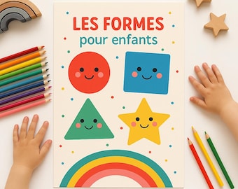 Französisches Lernheft für Kinder: Formen | Druckbare Geometrie-Karteikarten auf Französisch | Lernmaterial (PDF, A4)