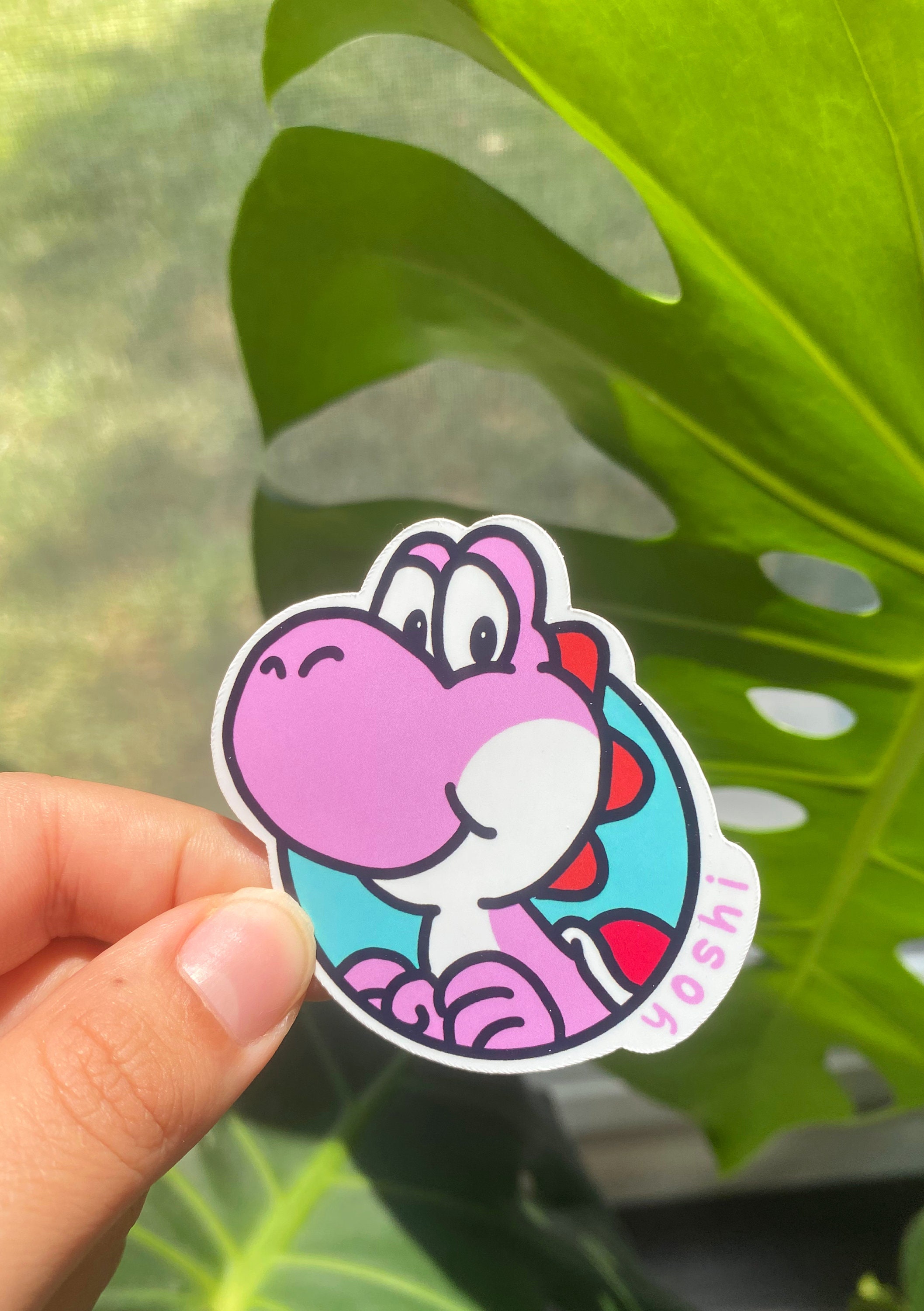 Yoshi Sticker | Glossy | Red, Green, Pink, Baby Blue | Waterproof ...