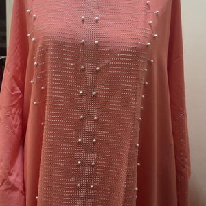 Pearl Rhinestones Abaya, Abaya set with gemstones, Abaya for Weddings and Parties, Elegant Abaya, Modest Dress, Kaftan Maxi Long Dress