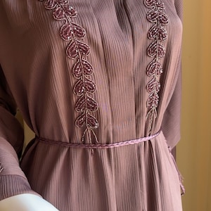 Conjunto de abaya de lujo con adornos, abaya de Dubái de dos piezas para mujer, vestidos musulmanes modestos, abaya elegante, vestido de fiesta elegante