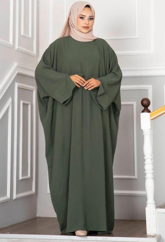 green emerald velvet dress Abaya Dubai Turkey Arabic Muslim Hijab Dress Kaftan Islam (Color : Army  green dress, Size : M): Buy Online at Best Price in UAE main image 0