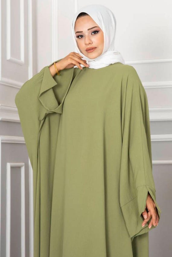 Green Maxi Abaya Dress, Loose Fit Islamic Clothing - Etsy