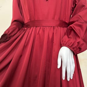 Red Satin Modest Dress, Flowy Muslim Maxi Dress, Flowy Dress for woman, Modest Islamic wear, Promo, Party, Evening Dress, Modest Clothing