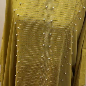 Pearls Rhinestones Abaya, Closed Abayas, Occasion Abaya, Embellished Abaya, Summer Abaya, Beautiful Color Abaya, Modest Women Dress
