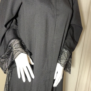Schwarzes Leinen Abaya Set, Abaya für Frauen dubai, Eid abaya, Ramadan abayas