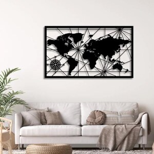 Mapa del mundo de metal
