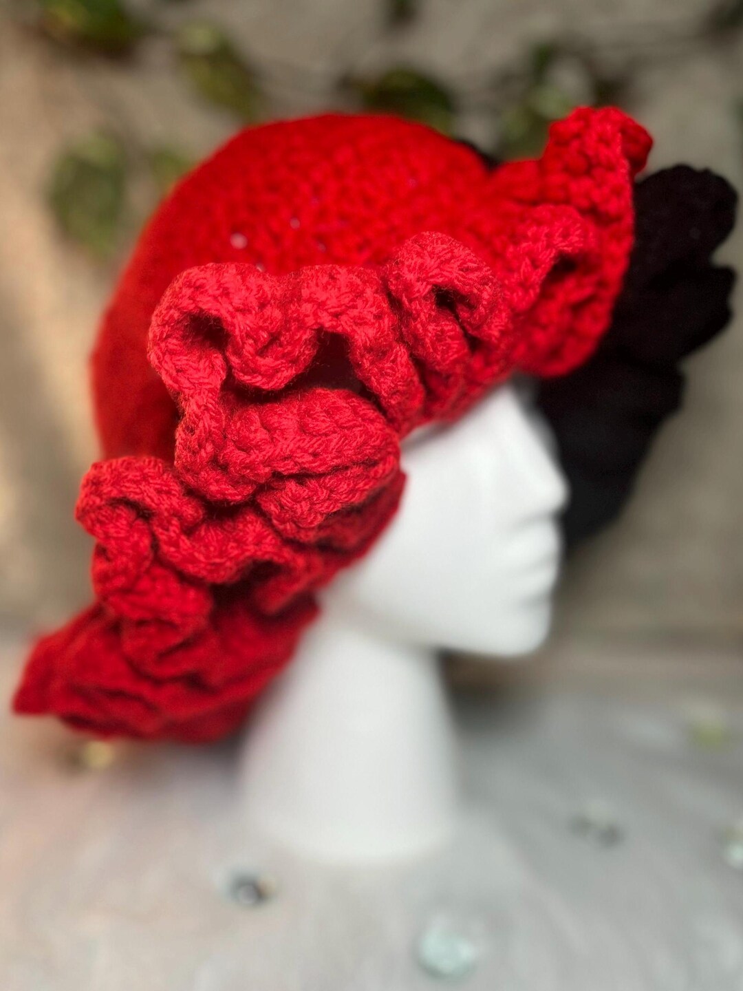 Crochet Ruffle Hat | Verticle Split Colored Ruffle Hat - Etsy
