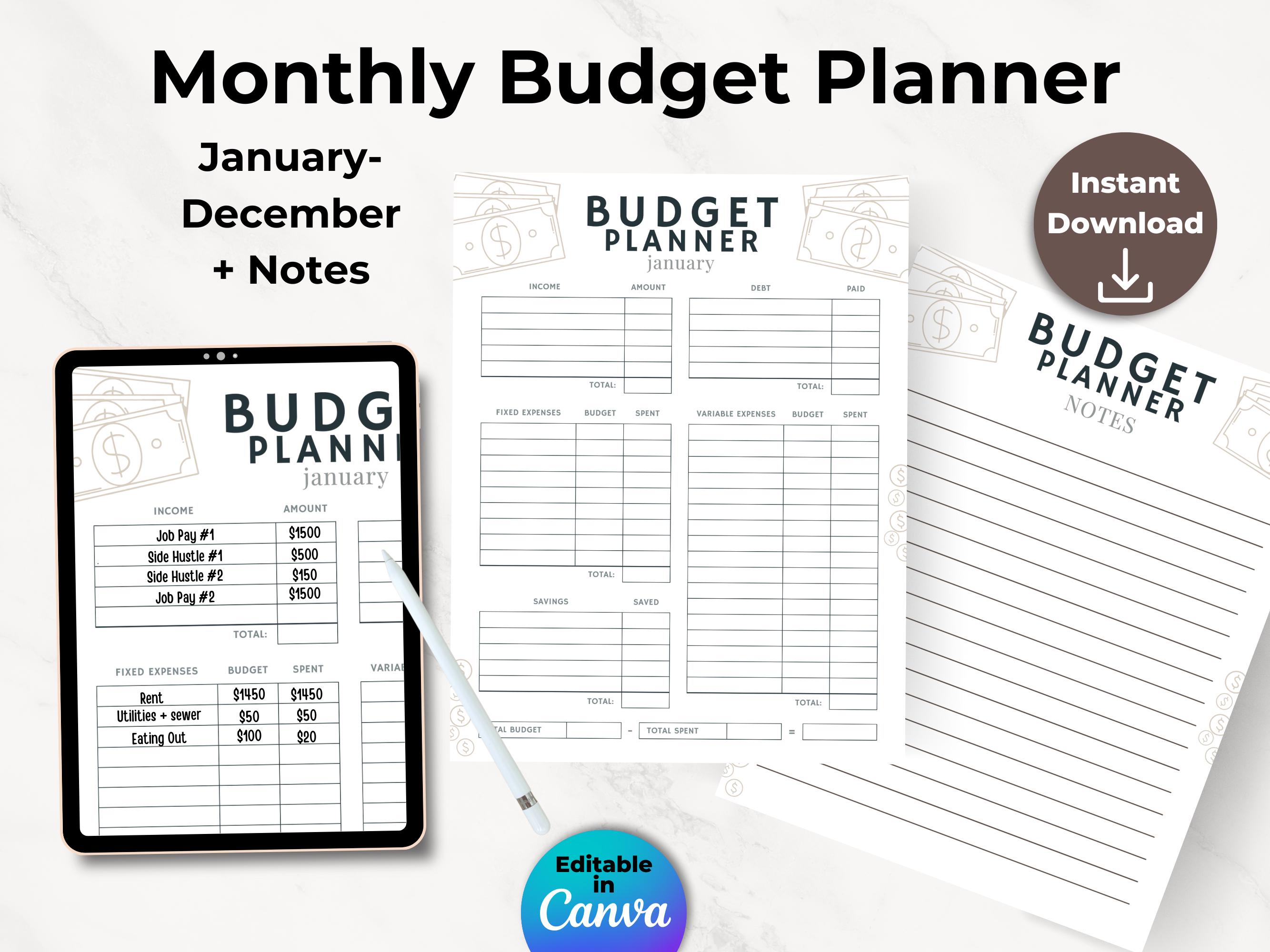 Monthly Budget Planner PDF Printable Budget Tracker Budget Template monthly-budget-planner-pdf-printable-budget-tracker-budget-template