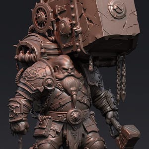 Inżynier Krasnoludzki władca 54 mm Żywiczna figurka do gier bitewnych Fantasy