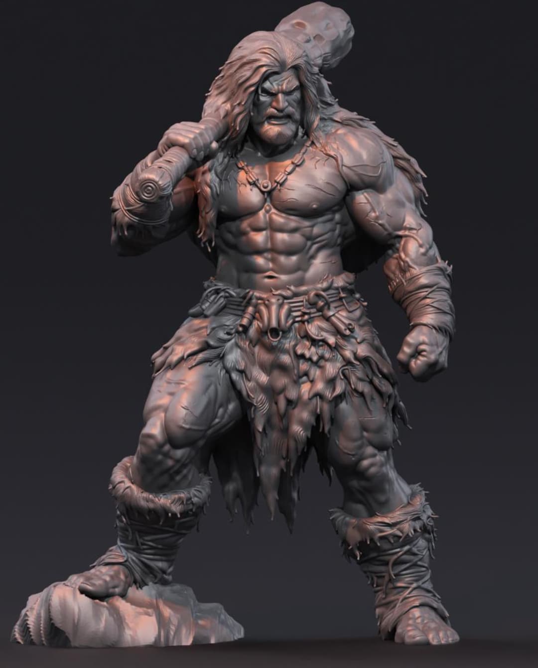 D&D Barbarian Warrior Resin Miniature for Wargaming Tabletop Fantasy ...