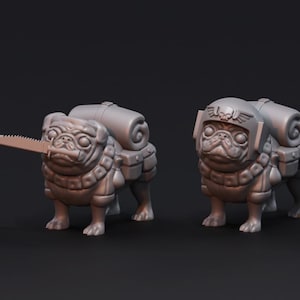Mops 20 mm Resin Miniatur für Wargaming Tabletop Sci-Fi Space Dog Model Kit